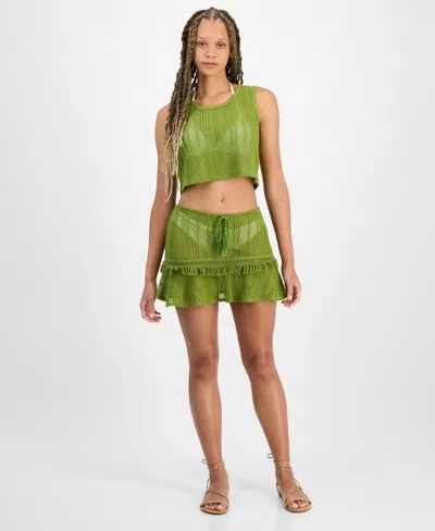 Miken Juniors' Crochet Cover-up Skirt, Exclusively At Macy's In Woodbine