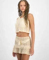 Miken Juniors Crochet Cover Up Tank Crochet Cover Up Skirt Exclusively At Macys In Biscotti