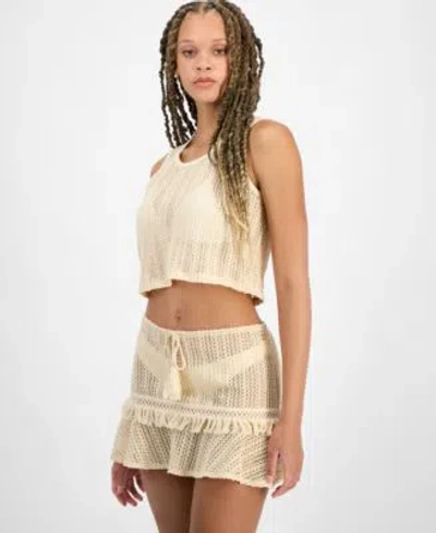 MIKEN JUNIORS CROCHET COVER UP TANK CROCHET COVER UP SKIRT EXCLUSIVELY AT MACYS