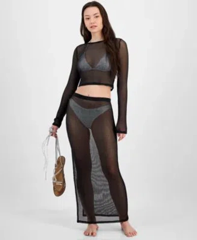 Miken Juniors Metallic Mesh Cover Up Top Metallic Mesh Skirt Cover Up Exclusively At Macys In Gold