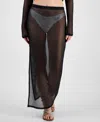 Miken Juniors' Metallic Mesh Skirt Cover-up, Exclusively At Macy's In Black