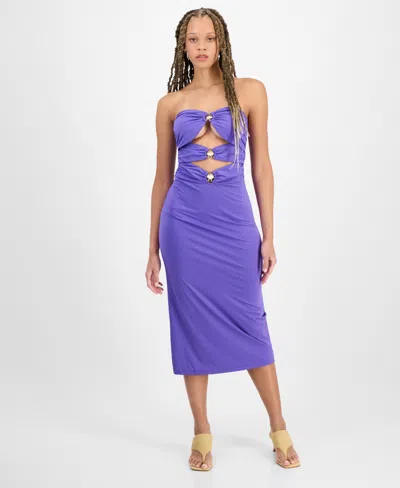Miken Juniors' Shell-trim Dress Swim Cover-up, Exclusively At Macy's In Passion Flower