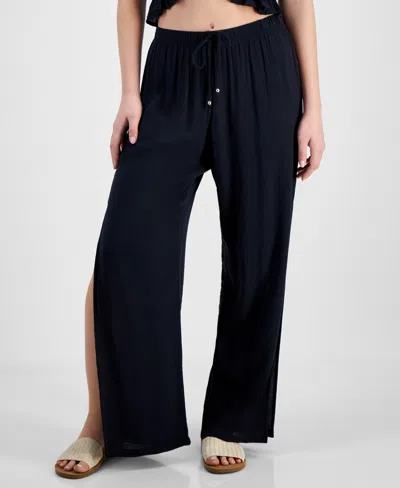 Miken Juniors' Side-slit Cover-up Pants, Exclusively At Macy's In Black