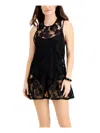 Miken Juniors Womens Crochet Dress Cover-up In Black
