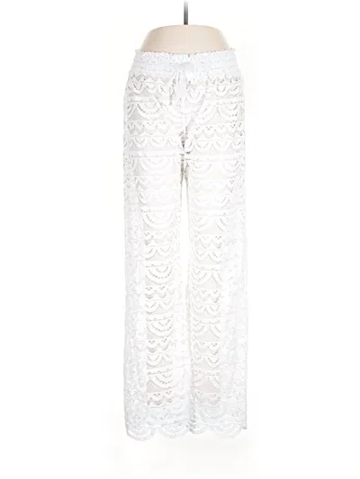 Pre-owned Miken Swim Casual Pants In White