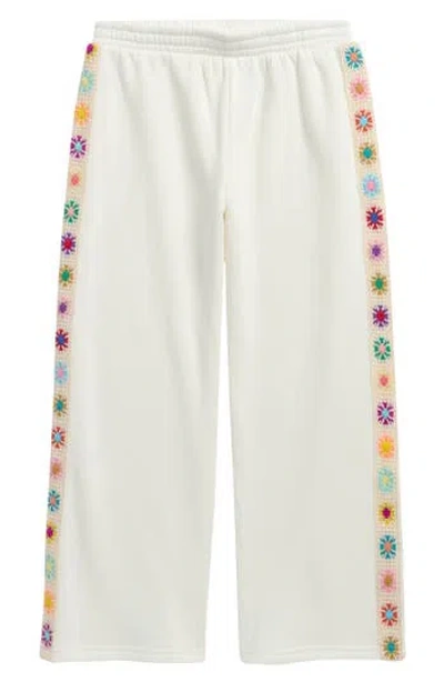 Miken Swim Kids' Crochet Trim Pants In Neutral