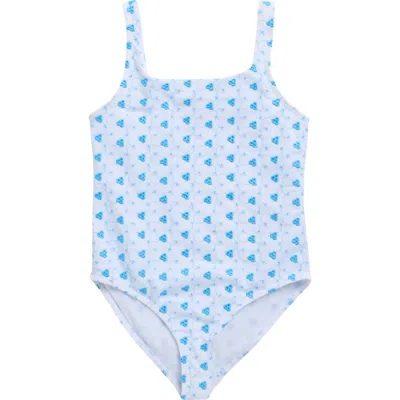 Miken Swim Kids' Eyelet One-piece Swimsuit In Blue