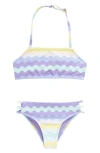 MIKEN SWIM KIDS' RIBBED TWO-PIECE SWIMSUIT