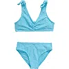 Miken Swim Kids' Tie Shoulder Two-piece Swimsuit In Blue