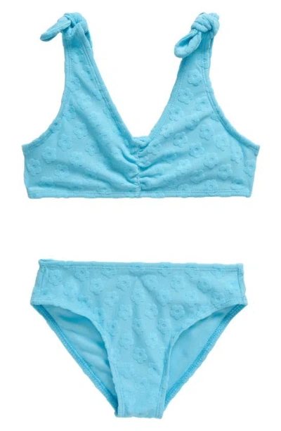 Miken Swim Kids' Tie Shoulder Two-piece Swimsuit In Blue