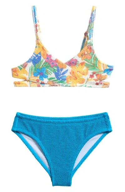 Miken Swim Kids' Wrapped Two-piece Swimsuit In Gold