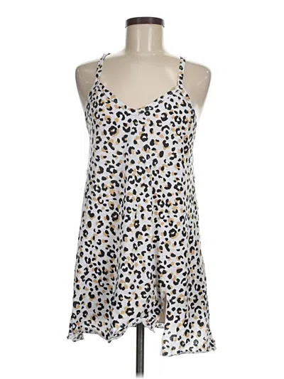Pre-owned Miken Swim Tank Top White Halter Neckline Tops