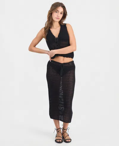 Miken Women's Swim Cover-up Midi Skirt, Exclusive To Macys In Black