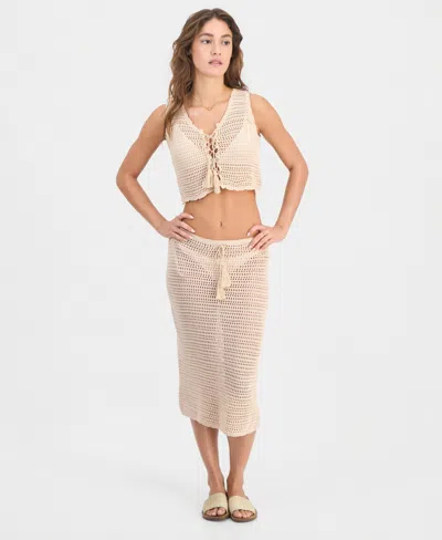 Miken Women's Swim Cover-up Midi Skirt, Exclusive To Macys In Neutral
