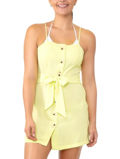 Miken Womens Tie Waist Dress Cover-up In Multi