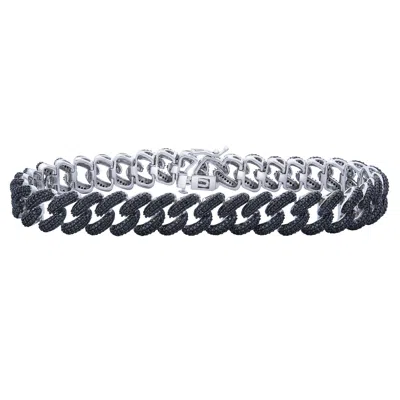 Miki & Jane Men's Black Diamond Curb Bracelet