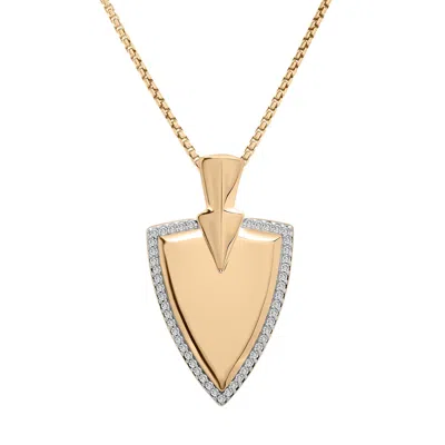 Miki & Jane Men's Gold Diamond Shield Pendant