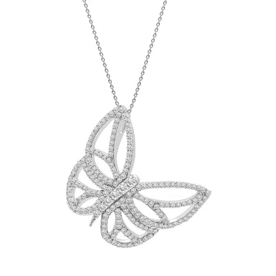 Miki & Jane Women's Barbara White Gold Butterfly Wing Pendant