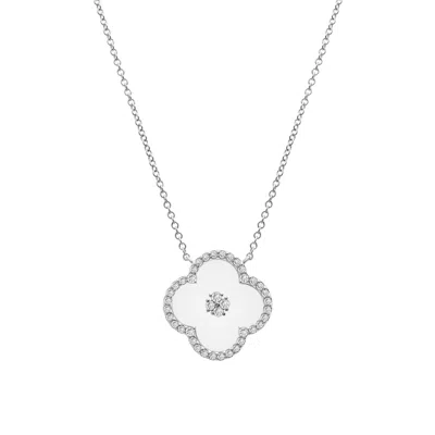 Miki & Jane Women's Bianca Diamond Clover Necklace In White Gold
