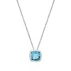 Miki & Jane Women's Blue / Silver Ashley- Cushion Cut Blue Topaz Bezel Set Pendant In 10k White Gold In Multi