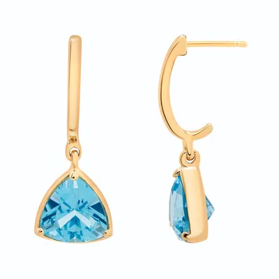 Miki & Jane Women's Blue Topaz Trillion Dangle Earrings