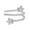 Miki & Jane Women's Celeste Diamond Star Open Spiral Ring - White Gold In White