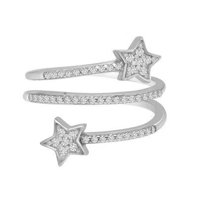 Miki & Jane Women's Celeste Diamond Star Open Spiral Ring - White Gold