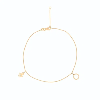 Miki & Jane Women's Gold Averie Diamond Circle & Hamsa Anklet