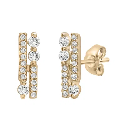 Miki & Jane Women's Gold Ella Diamond Vertical Bar Stud Earrings