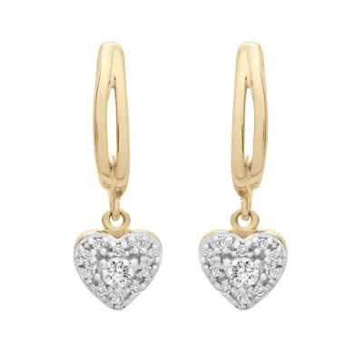 Miki & Jane Women's Gold Etta Diamond Heart Dangle Earrings