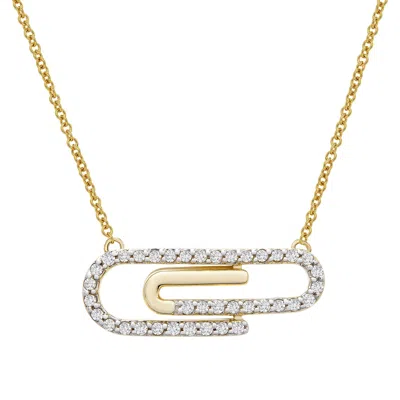 Miki & Jane Women's Gold Pepita Diamond Paperclip Pendant Necklace