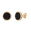 Miki & Jane Women's Orange / Black Fanny- Black Diamond Circle Earrings Set In 14k Yellow Gold In Multi