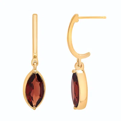 Miki & Jane Women's Red Garnet Marquise Dangle Earrings