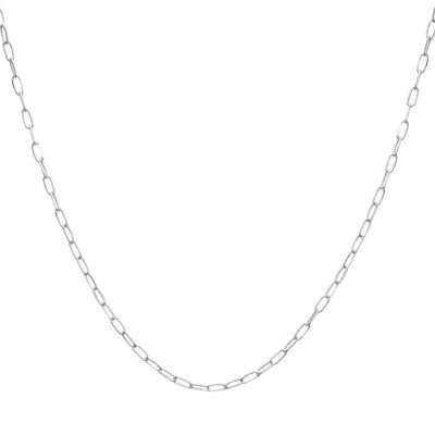 Miki & Jane Women's Silver Midi Paperclip Chain Necklace - White Gold