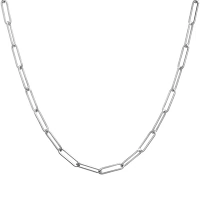 Miki & Jane Women's Silver Paperclip Chain Necklace With Toggle Closure