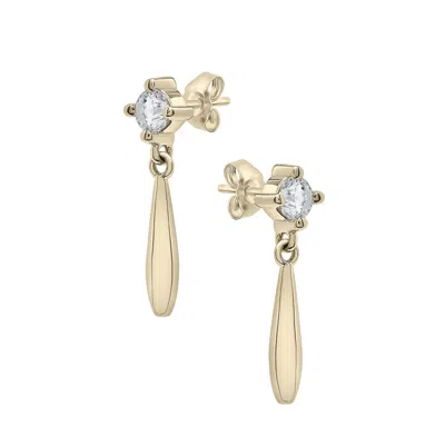 Miki & Jane Women's White / Yellow Becki Diamond Stud Earring With Gold Drop In Multi