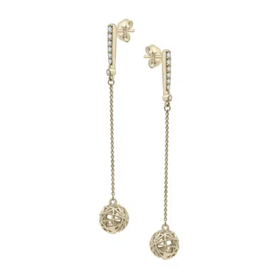 Miki & Jane Women's White / Yellow Mariya Diamond Lattice Earrings In Multi