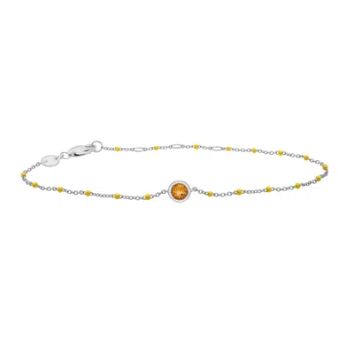 Miki & Jane Women's Yellow / Orange Birthstone Enamel Bracelet - Citrine In Gray