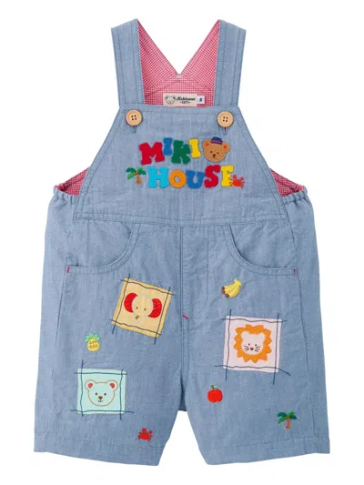 Miki House Kids' Animal-motif Trousers In Blue
