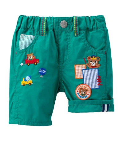 Miki House Kids' Appliquéd Shorts (2-11 Years) In Green