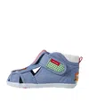 Miki House Asymmetric Embroidered Sandals In Navy