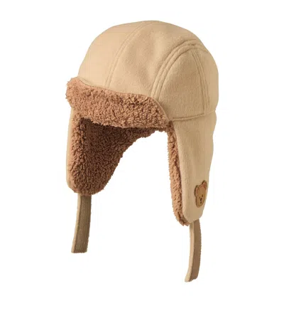 Miki House Kids'  Bear Aviator Hat In Ivory
