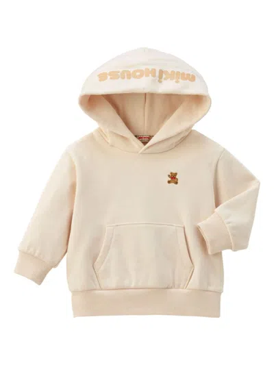 Miki House Kids' Bear Hoodie In Neutrals