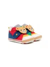 Miki House Bear-motif Touch-strap Sneakers In White