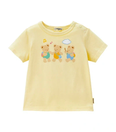 Miki House Kids' Bear Print Cotton T-shirt (2-5 Years) In Ivory