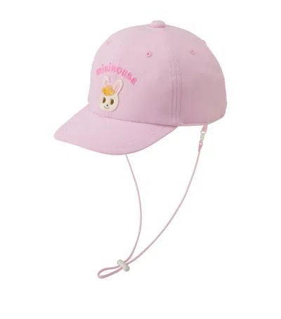 Miki House Kids'  Bunny Appliqué Cap In Pink