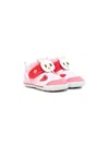 Miki House Bunny Embellished Touch-strap Sneakers In Pink