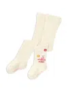 Miki House Bunny Logo-knit Socks In Neutrals