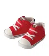 Miki House Canvas Logo Strap Sneakers In Red