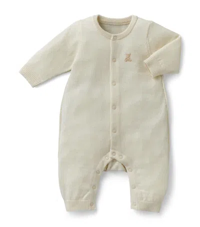 Miki House Cashmere Embroidered Playsuit (6-24 Months) In Ivory